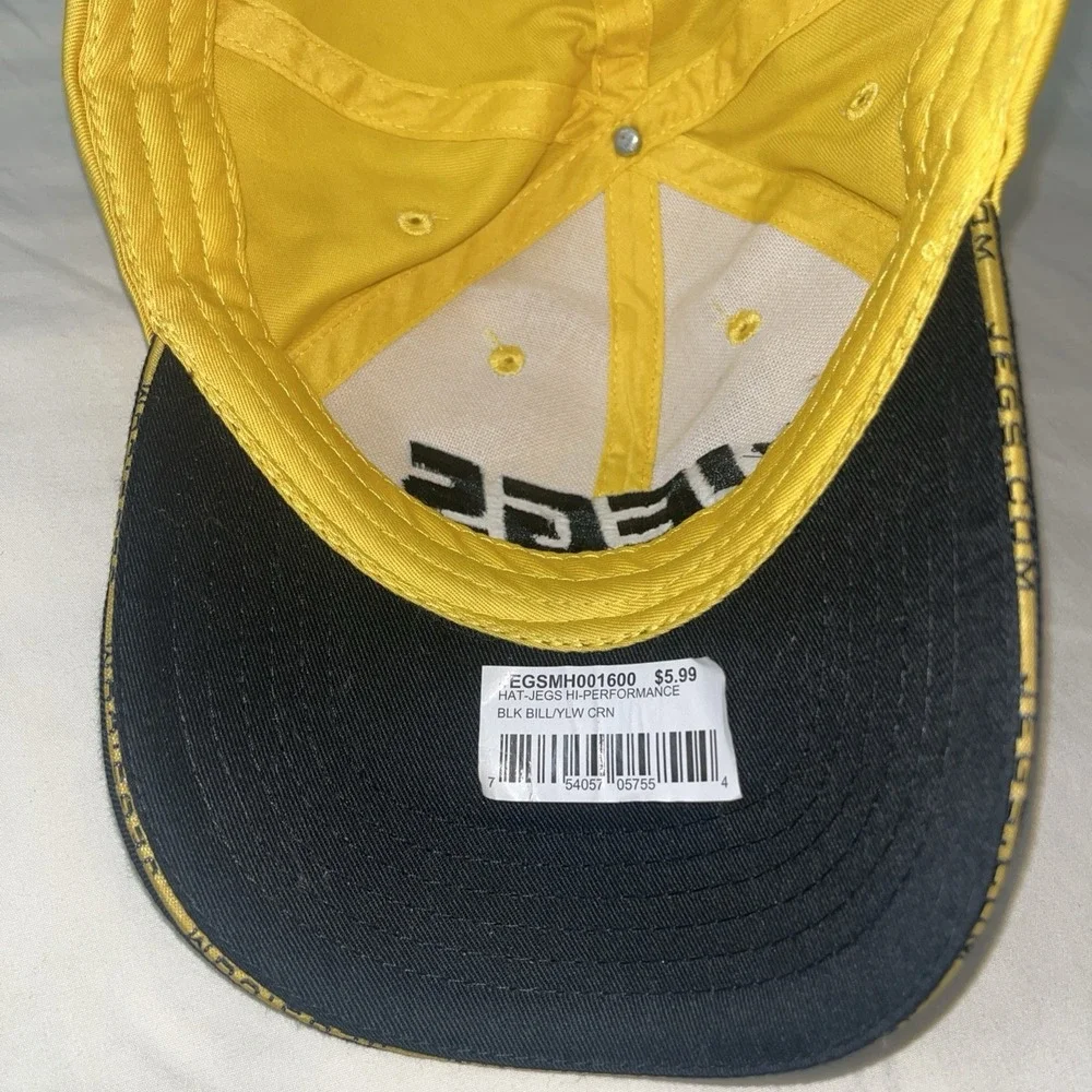 JEGS HIGH PERFORMANCE Yellow Black Baseball Hat Adjustable Strapback Can Cooler‎